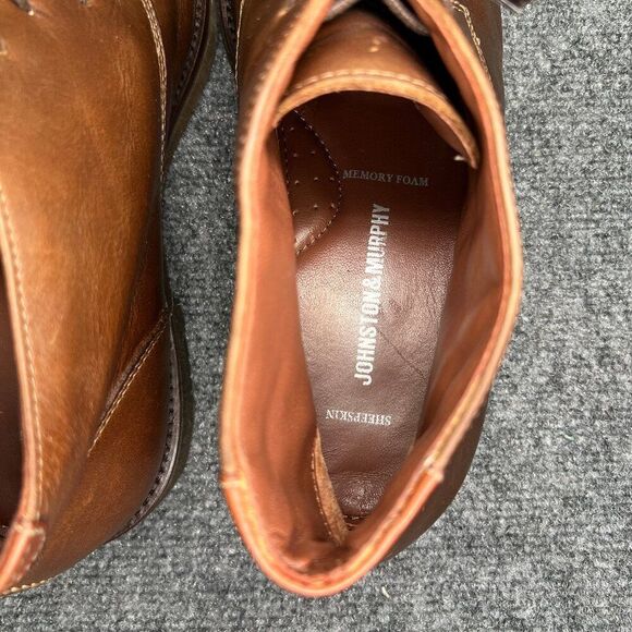 Johnston & Murphy Copeland Chukka Boots‎ Men\'s Size 9.5 Brown Oiled Leather Lace